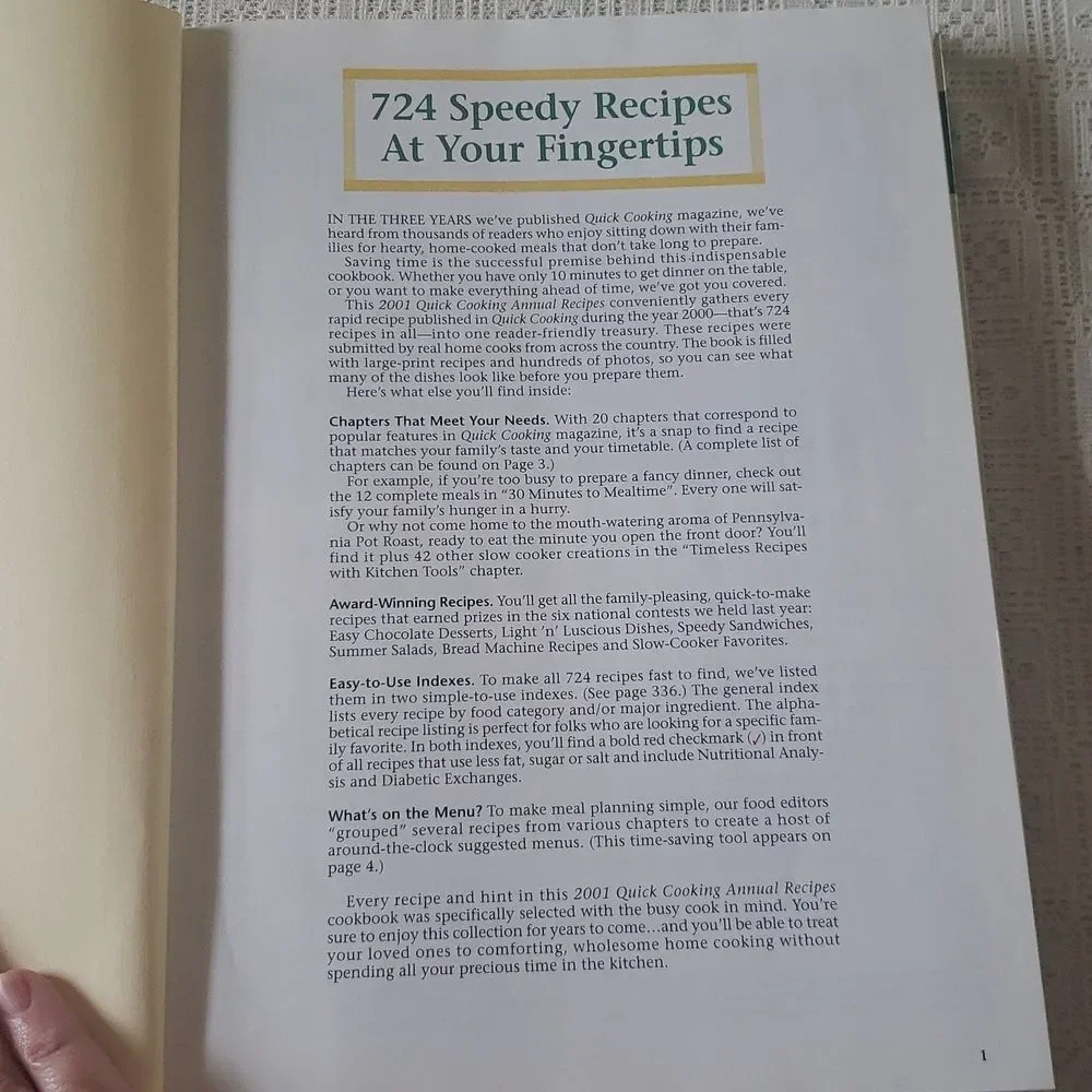 Taste of Home's 2001 Quick Cooking Annual Recipes Cookbook